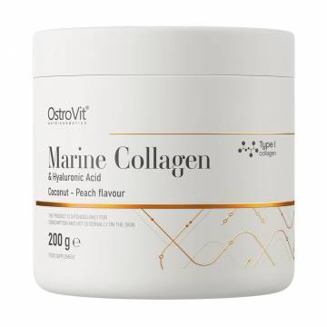 Морской коллаген с гиалуроновой кислотой OstroVit Marine Collagen + Hyaluronic Acid со вкусом кокоса и персика, в порошке, 200 г Морской коллаген с гиалуроновой кислотой OstroVit Marine Collagen + Hyaluronic Acid со вкусом кокоса и персика, в порошке, 200 г
