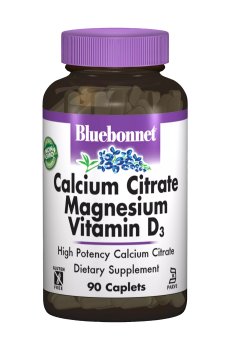 Цитрат кальция, магния и витамином Д3 Bluebonnet Nutrition Calcium Citrate, Magnesium With Vitamin D3, 90 каплет