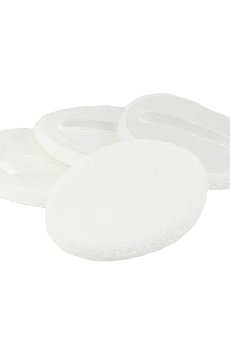 Спонж-пуховка для пудры Cosmo Shop белый, 55 мм, 4 шт (CS055W)