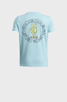 Детская голубая футболка UA B PEACE LOVE UA SS Голубой 8 Under Armour 1390009-494