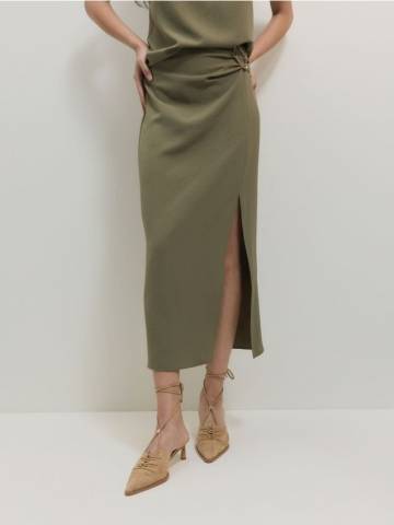 Reserved - LADIES` SKIRT - світло-оливковий - 465EN-81X Reserved - LADIES` SKIRT - світло-оливковий - 465EN-81X