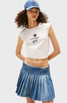 Женская белая футболка TOMMY GIRL Белый L Tommy Jeans DN0DN00067