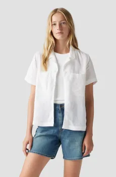 Женская белая льняная рубашка Белый M Levi’s® 001HO;0000