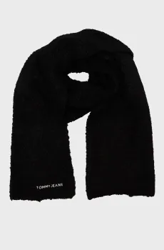 Женский черный шарф TJW LINEAR LOGO TEDDY SCARF Черный ONESIZE Tommy Jeans AW0AW16789