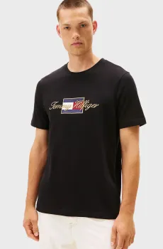 Мужская черная футболка ikon Черный XL Tommy Hilfiger MW0MW41500