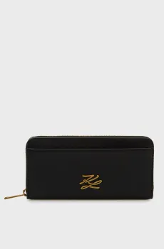 Женский черный кожаный кошелек AUTOGRAPH Черный ONESIZE Karl Lagerfeld B2W32006