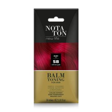 Тонирующий бальзам для волос Notaton New Life Balm Toning с био-золотом, 58 Рубиново-красный, 30 мл Тонирующий бальзам для волос Notaton New Life Balm Toning с био-золотом, 58 Рубиново-красный, 30 мл