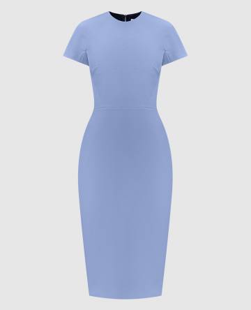 Голубое платье-футляр с шерстью Голубое платье-футляр с шерстью