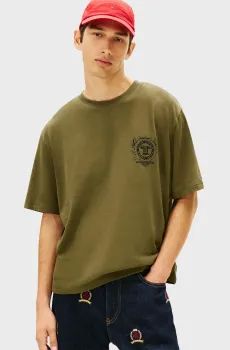 Мужская оливковая футболка 90S BILLS Оливковый M Tommy Jeans DM0DM22332