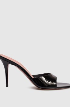 Черные кожаные лакированные мюли Elodie