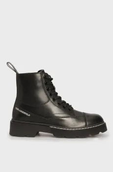 Женские черные кожаные ботинки Черный 38 Karl Lagerfeld KL40450