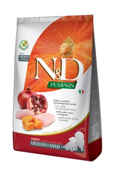 Сухой корм для щенков средних и крупных пород Farmina N&D Pumpkin с курицей, тыквой и гранатом, 2.5 кг
