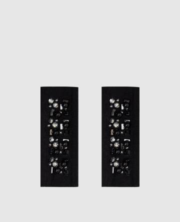 Черные манжеты с кристаллами Swarovski 2 шт Черные манжеты с кристаллами Swarovski 2 шт