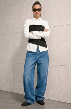Джинси baggy із задніми кишенями з клапанами - синій