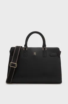 Женская черная сумка SATCHEL Черный ONESIZE Tommy Hilfiger AW0AW19067