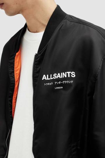 Куртка-бомбер AllSaints UNDERGROUND BOMBER мужской цвет чёрный переходная MJ561Z Куртка-бомбер AllSaints UNDERGROUND BOMBER мужской цвет чёрный переходная MJ561Z