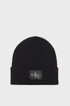 Мужская черная шапка MONOLOGO Черный ONESIZE Calvin Klein LV04D8088G