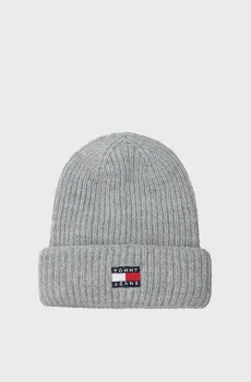 Женская серая шапка TJW HERITAGE BEANIE Серый ONESIZE Tommy Jeans AW0AW16785