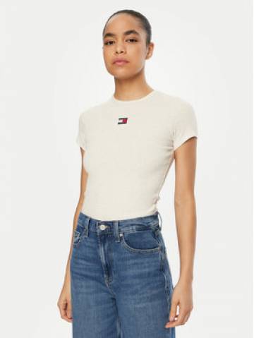 Tommy Jeans Футболка DW0DW20463 Бежевий Slim Fit Tommy Jeans Футболка DW0DW20463 Бежевий Slim Fit