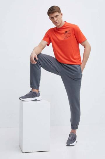 Спортивные штаны Reebok цвет серый однотонные 100200154 Спортивные штаны Reebok цвет серый однотонные 100200154