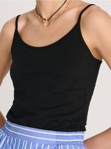 Блузка на тонких бретельках - чорний Блузка на тонких бретельках - чорний