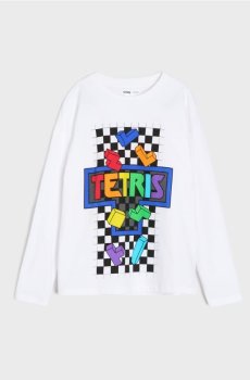 Футболка з довгим рукавом Tetris - білий