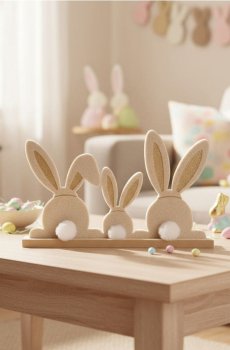 Великодня стояча декорація у формі зайця - бежевий