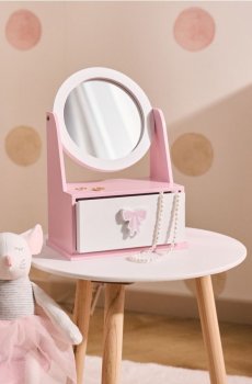 Шафка з дзеркалом - пастельний рожевий