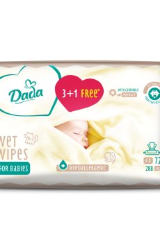 Детские влажные салфетки Dada с рождения, с экстрактом ромашки, 4*72 шт