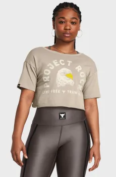 Женская бежевая футболка Pjt Rck Balance Graphic T Бежевый XL Under Armour 1383420-203