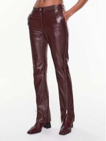 Remain Шкіряні штани Leather Zipper RM2053 Бордовий Straight Fit Remain Шкіряні штани Leather Zipper RM2053 Бордовий Straight Fit
