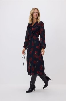 Reserved - Сукня з принтом троянд - чорний - 105JP-99X