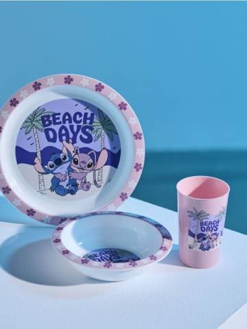 Набір дитячого посуду Stitch - різнобарвний Набір дитячого посуду Stitch - різнобарвний