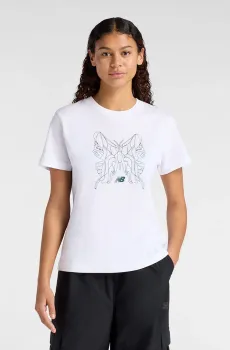 Женская белая футболка Butterfly Oversized Белый XS New Balance WT61M6WOWT