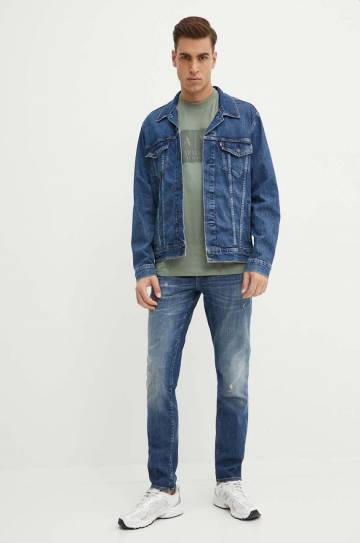 Хлопковая футболка Armani Exchange мужская цвет зелёный с принтом 6DZTHB ZJ9JZ Хлопковая футболка Armani Exchange мужская цвет зелёный с принтом 6DZTHB ZJ9JZ