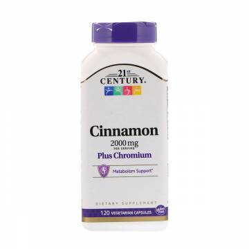 Корица и хром 21st Century Cinnamon Plus Chromium 2000 мг, 120 капсул Корица и хром 21st Century Cinnamon Plus Chromium 2000 мг, 120 капсул