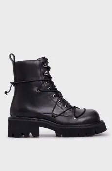 Женские черные кожаные ботинки Pia Черный 39 PRPY PRFLT0121W