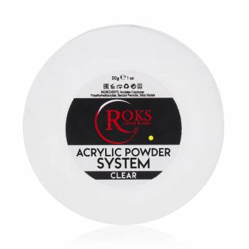 Акриловая пудра для ногтей Roks Acrylic Powder System, Clear, 30 мл