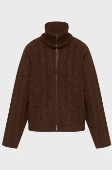 Женский коричневый шерстяной кардиган MALESE Коричневый S Karl Lagerfeld A4W18049