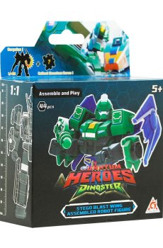 Робот-конструктор-сюрприз Dinoster Стего Бласт Винг, 10.5 см, от 5 лет, 44 элемента (EU580881A-2)