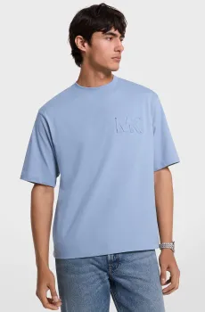 Мужская голубая футболка MK APPLIQUE TEE Голубой L Michael Kors CS552HY1V2