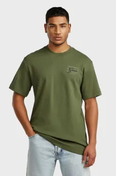 Мужская зеленая футболка Script Зеленый M G-Star RAW D28594,C812