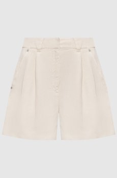 Шорты цвета айвори с льном