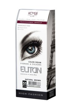 Уценка! Крем-краска для бровей и ресниц Elitan Color Cream Eyebrows & Eyelashes 51 Темно-русый, 100 мл
