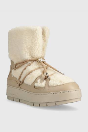 Зимние сапоги Tommy Hilfiger TOMMY TEDDY SNOWBOOT цвет бежевый FW0FW07505 Зимние сапоги Tommy Hilfiger TOMMY TEDDY SNOWBOOT цвет бежевый FW0FW07505