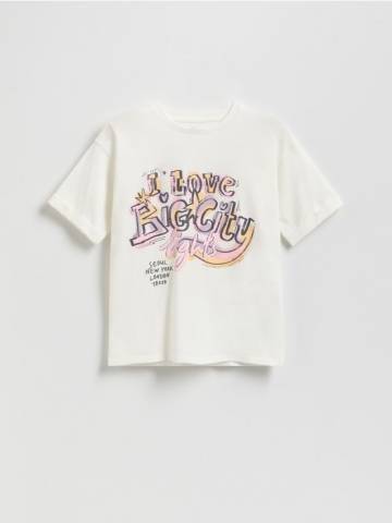 Reserved - Футболка з принтом - кремовий - 459FT-01X