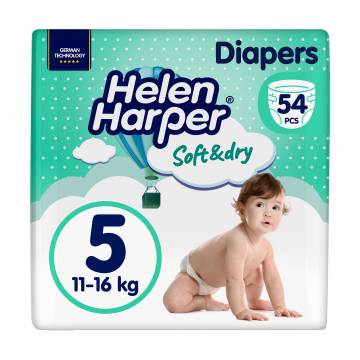 Подгузники Helen Harper Soft&Dry, размер 5 (11-16 кг), 54 шт Подгузники Helen Harper Soft&Dry, размер 5 (11-16 кг), 54 шт