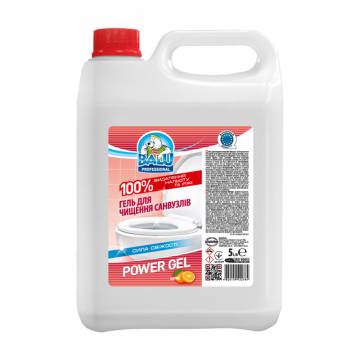 Гель для чистки санузлов BALU Professional Power Gel Цитрус, 5 л Гель для чистки санузлов BALU Professional Power Gel Цитрус, 5 л
