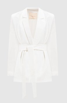 Жакет цвета айвори на запах с вышивкой