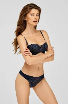 Женский темно-синий бюстгальтер в полоску Синий 80D MARC&ANDRE A9-1313